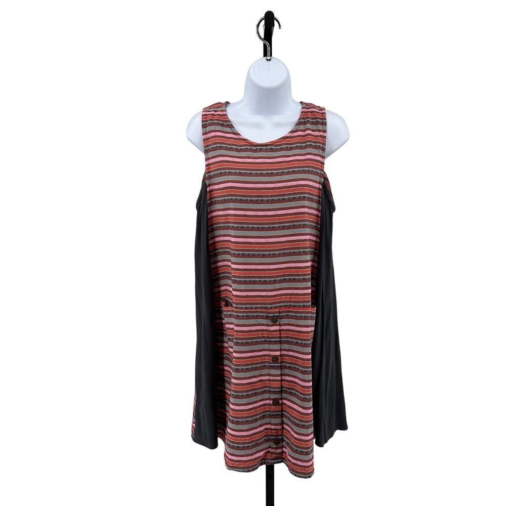 Dagg & Stacey Dress Multicolor Gray Women 6 Striped Sleeveless Shift Mini Casual